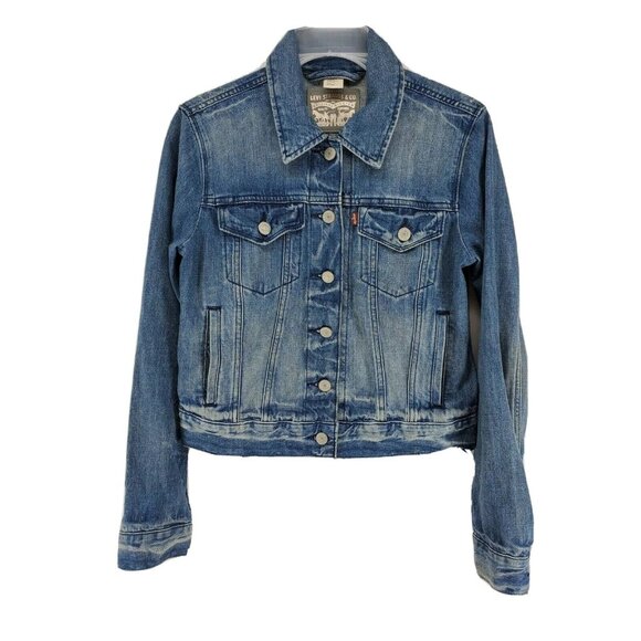 Levi Strauss Denim Jacket Women's Size Small Medium Wash - Picture 1 of 7